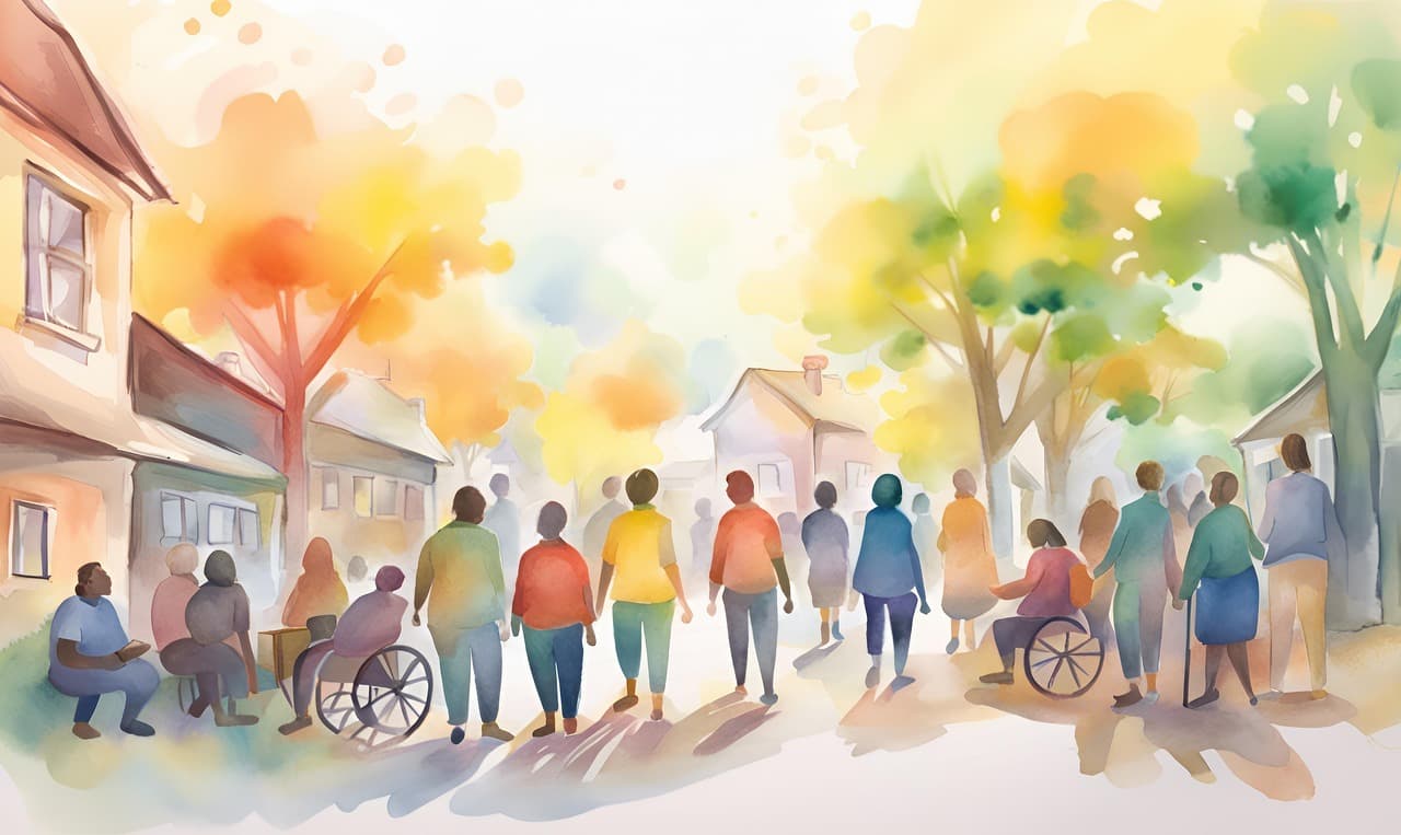 Community members working together